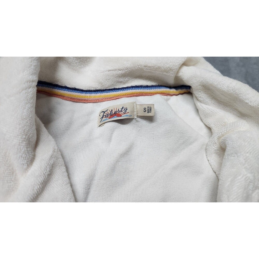 Faherty Men's Small White Button Down Cotton Blend Polo Shirt - Picture 3 of 7